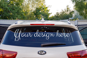 Car mockup. Car window mockup.