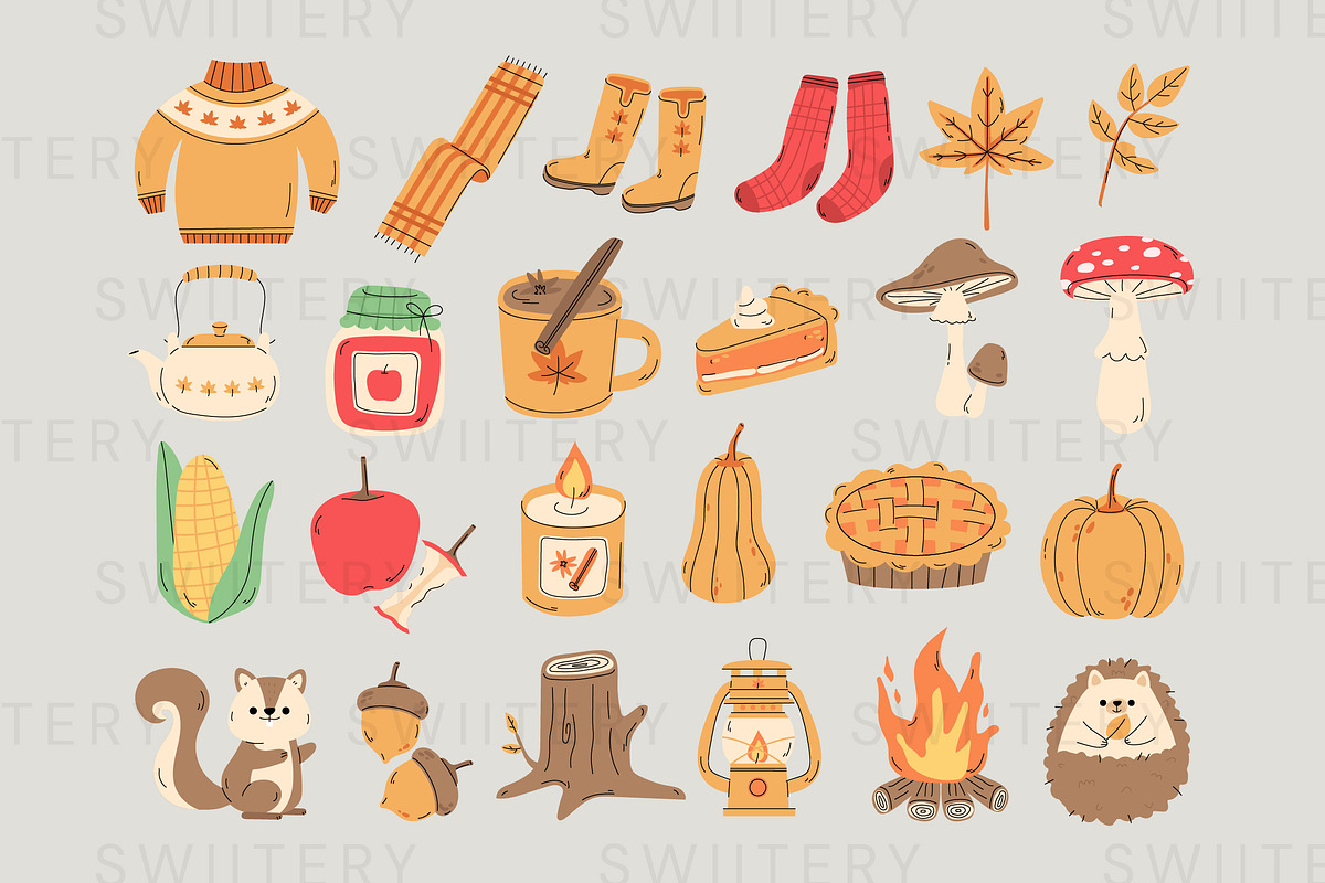 Autumn Season Clipart - Swiitery, a Seasonal Illustration by Iconixar & Friends (Photo 2 of 2)