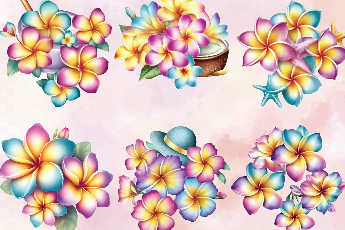 Watercolor Plumeria Clipart Bundle., an Illustration by SVGArt (Photo 5 of 9)