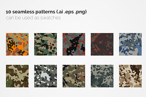 Flecktarn Camo Seamless Patterns