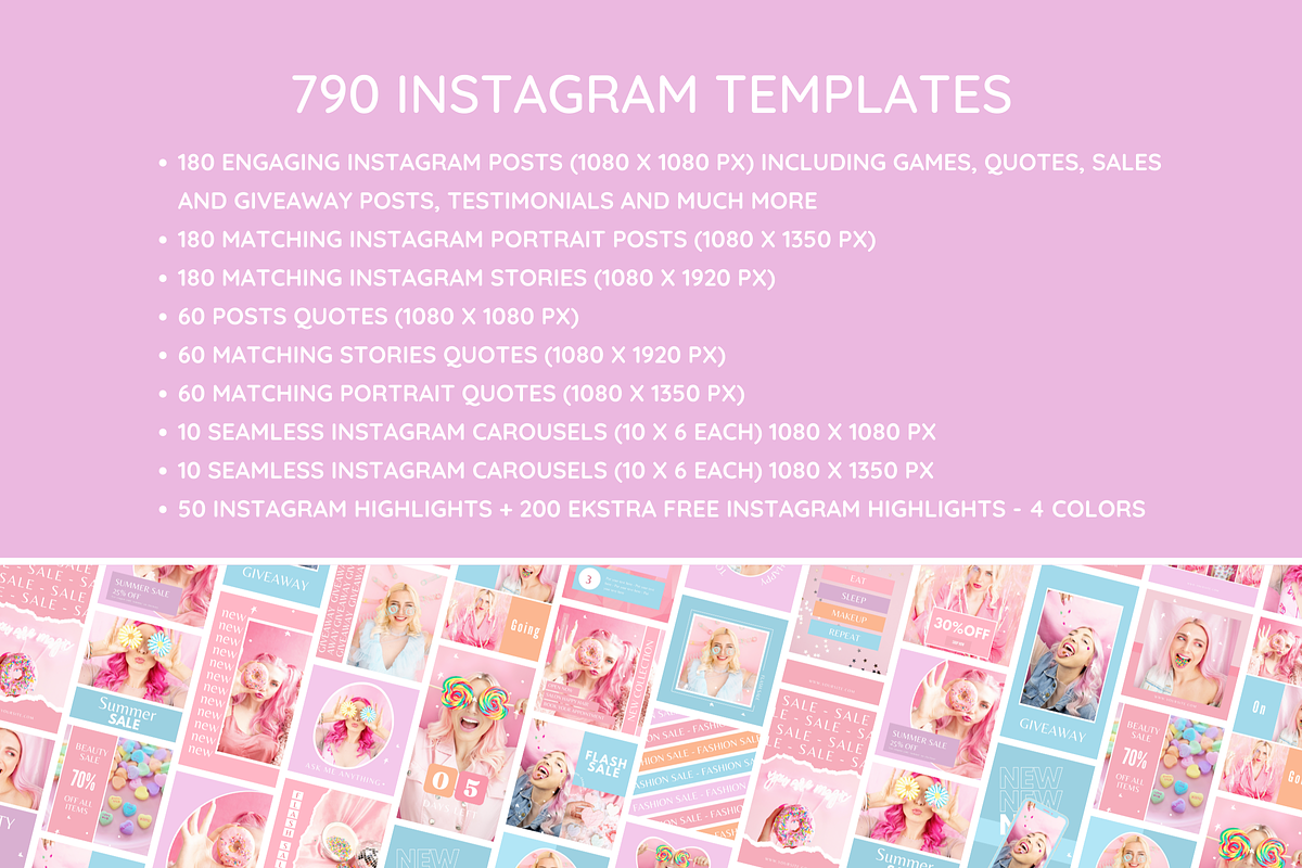 Bright Pastel Instagram Mega Bundle preview 3