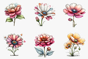 Whimsical flowers spring clipart, an Illustration by CreationArt (Thumbnail 2 of 5)