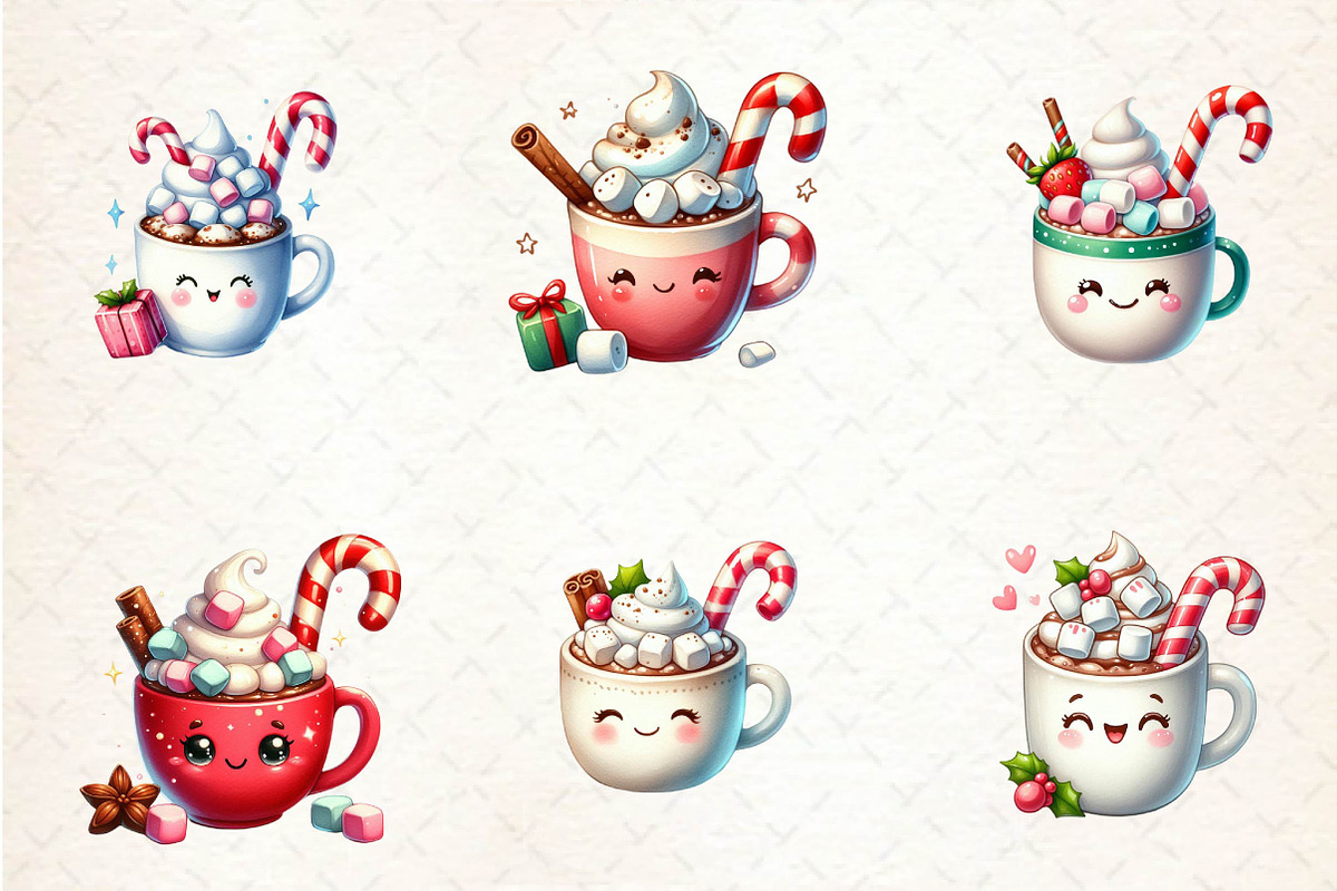 Watercolor Cute Hot Cocoa Png Clipar, an Illustration by CreationArt (Photo 3 of 5)