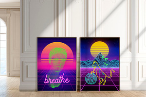 6 Vaporwave Retro Posters