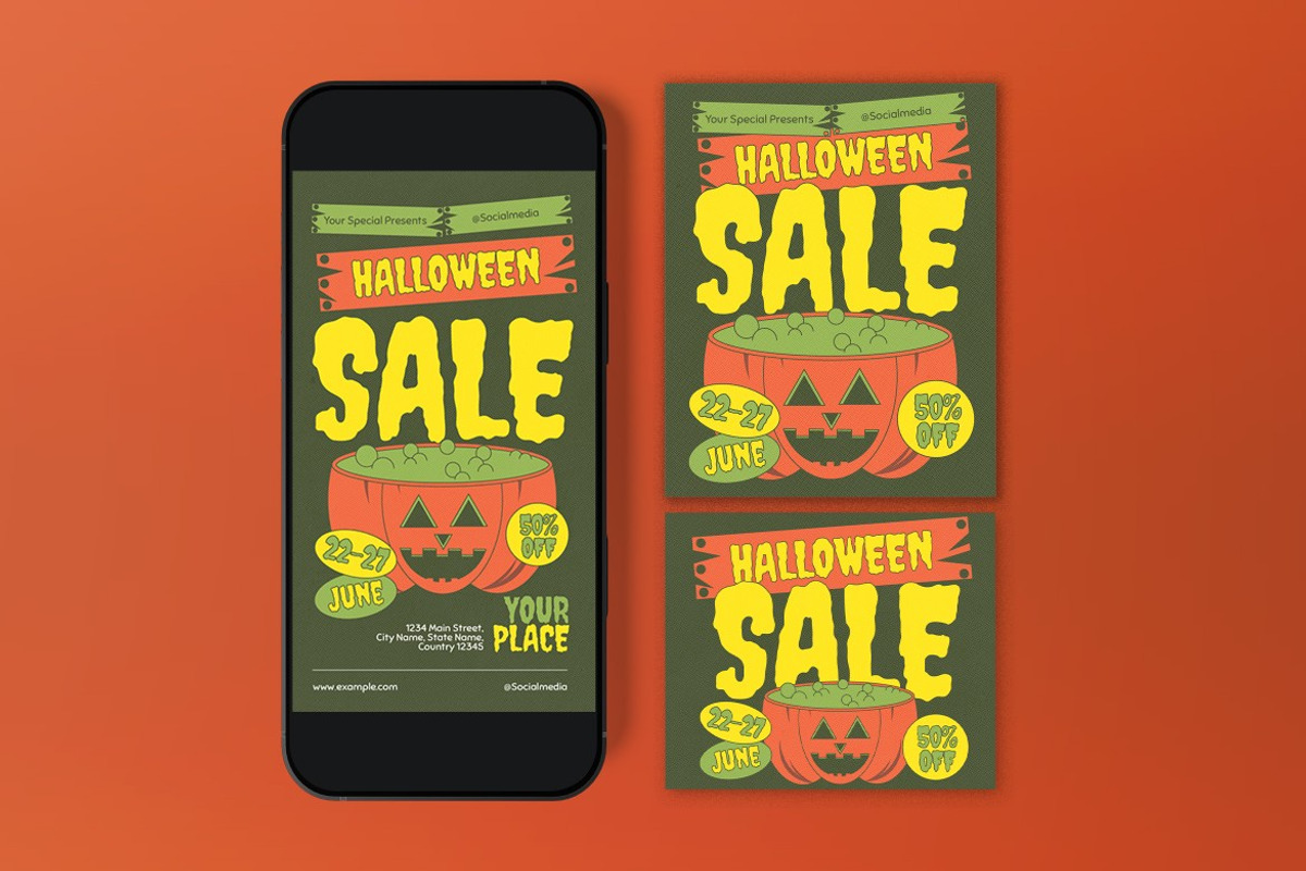 Halloween Sale Flyer, a Flyer Template by graphicook (Photo 3 of 3)