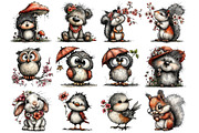 Whimsical Summer Woodland Animals, an Illustration by DreamArtGraphic (Thumbnail 2 of 3)