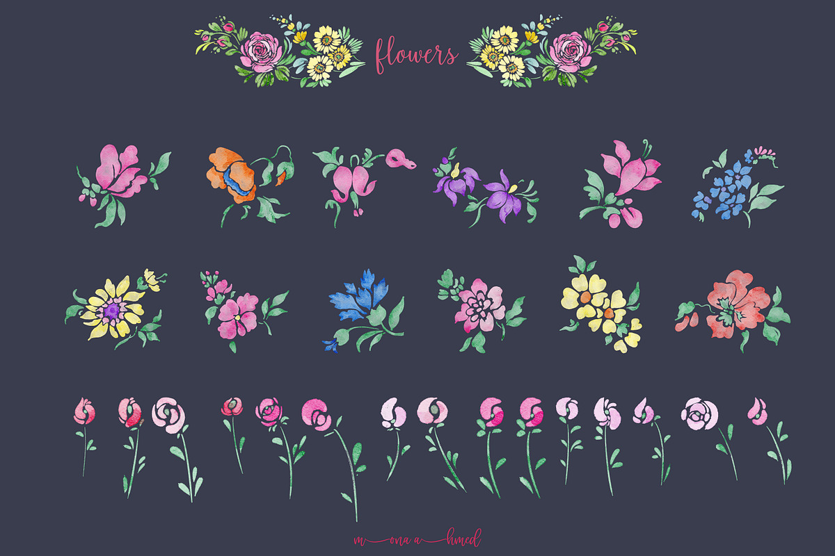 Vintage Flowers Collection, a Decorative Illustration by Mona Ahmed (Photo 10 of 12)