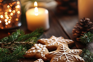Cozy Christmas scene with snowflake, a Food & Drink Photo by MistyDay