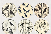 Crow Stamp Printed Seamless Patterns, a Pattern Graphic by Natural Planners (Thumbnail 3 of 4)