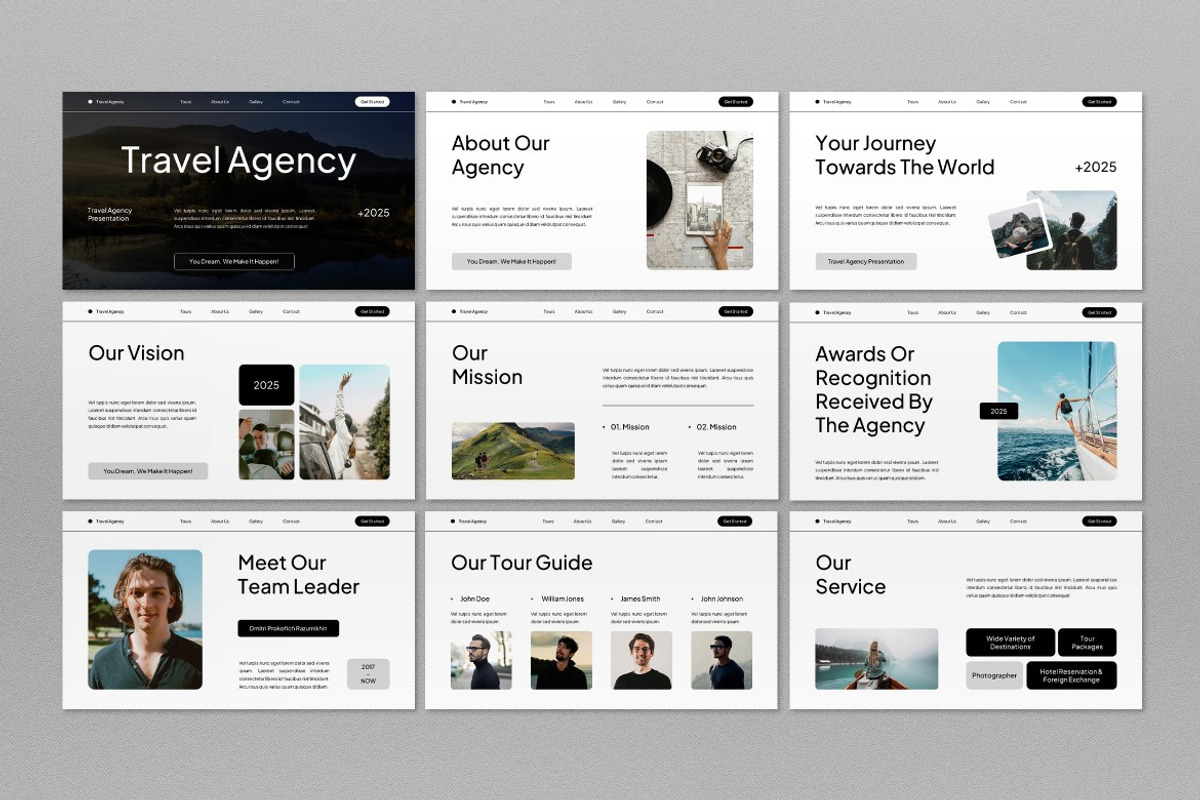 White Black Travel Agency Keynote, a Presentation Template by graphicook (Photo 2 of 4)