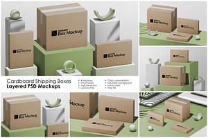 Packaging Carton Box Layered Mockups