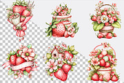 Whimsical Spring Strawberry Clipart, an Illustration by SVGArt (Thumbnail 2 of 9)