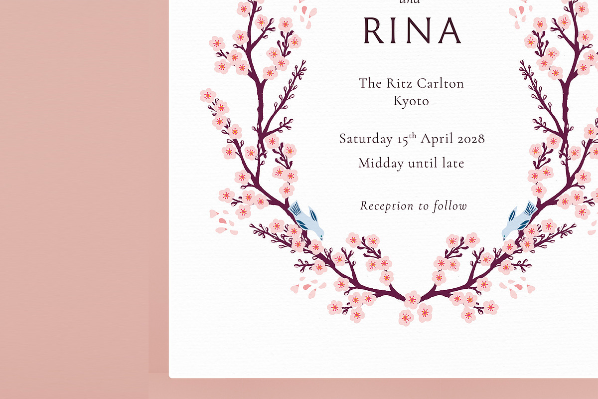 Cherry Blossom Wedding Invite Bundle, an Invitation Template by Wedding Whippet (Photo 8 of 9)