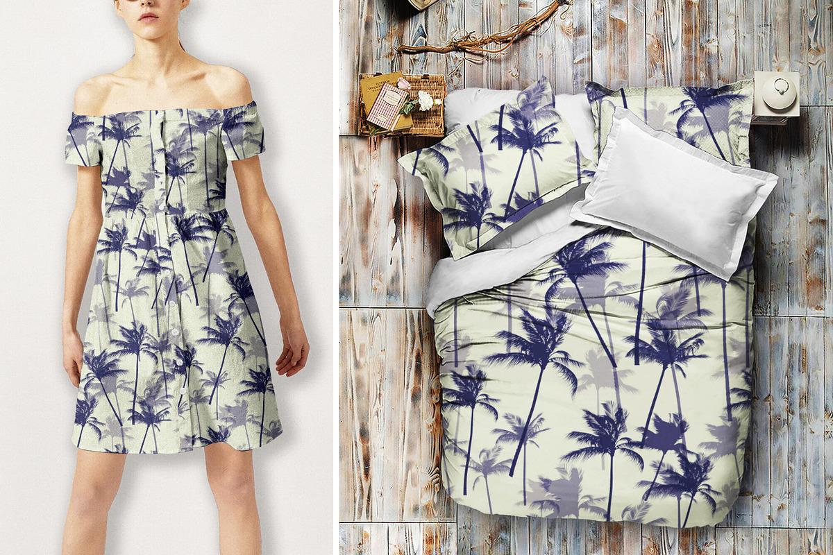 Palm Tree Seamless Pattern, a Wallpaper Graphic by Gullenda (Photo 4 of 6)