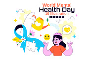 10 World Mental Health Day, a Healthcare Illustration by denayunebgt (Thumbnail 1 of 4)