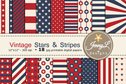 Vintage 4th of July Digital Papers, a Pattern Graphic by JennyL Designs (Thumbnail 1 of 3)