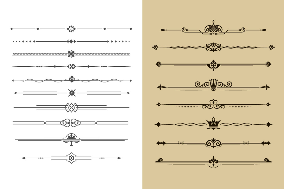 Set of calligraphical dividers, a Pattern Graphic by pattern shop
