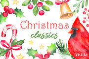 Watercolor Christmas set, Holiday, a Decorative Illustration by Vivitta (Thumbnail 1 of 8)