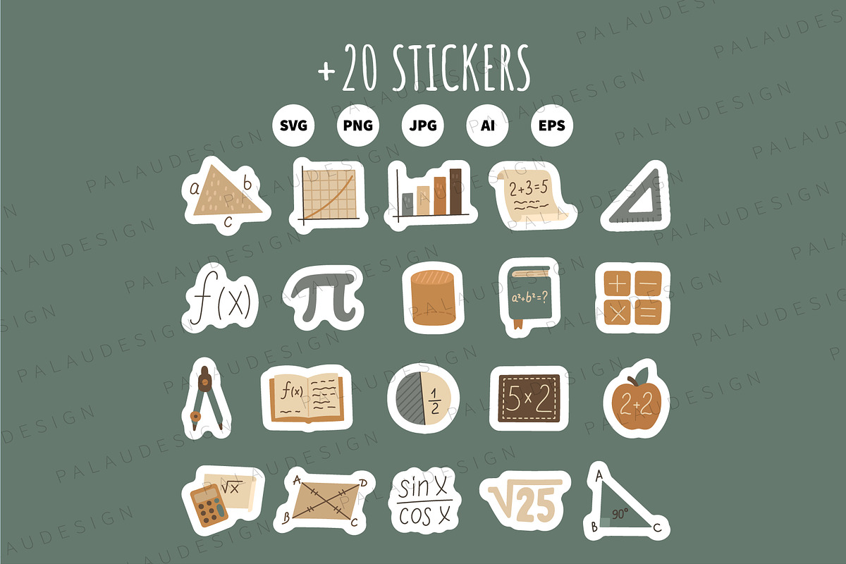 Mathematics Education Clipart Set, an Education Illustration by Palau (Photo 10 of 10)