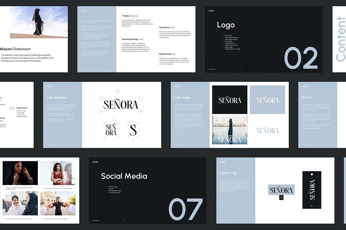 Senora - Brand Guidebook Template, a Branding & Logo Template by Hamdi Designs (Photo 3 of 12)