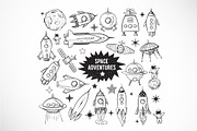 Astronomy and space doodle elements, a Technology Illustration by Elina_Li (Thumbnail 4 of 18)