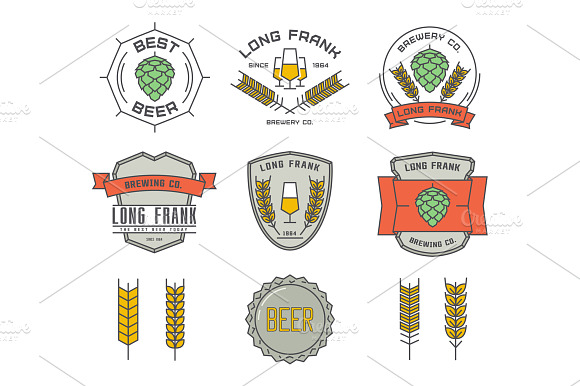 Vector Linear Brewery Logos.