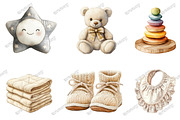 Neutral Baby Watercolor Clipart, an Illustration by designcity5 (Thumbnail 2 of 5)