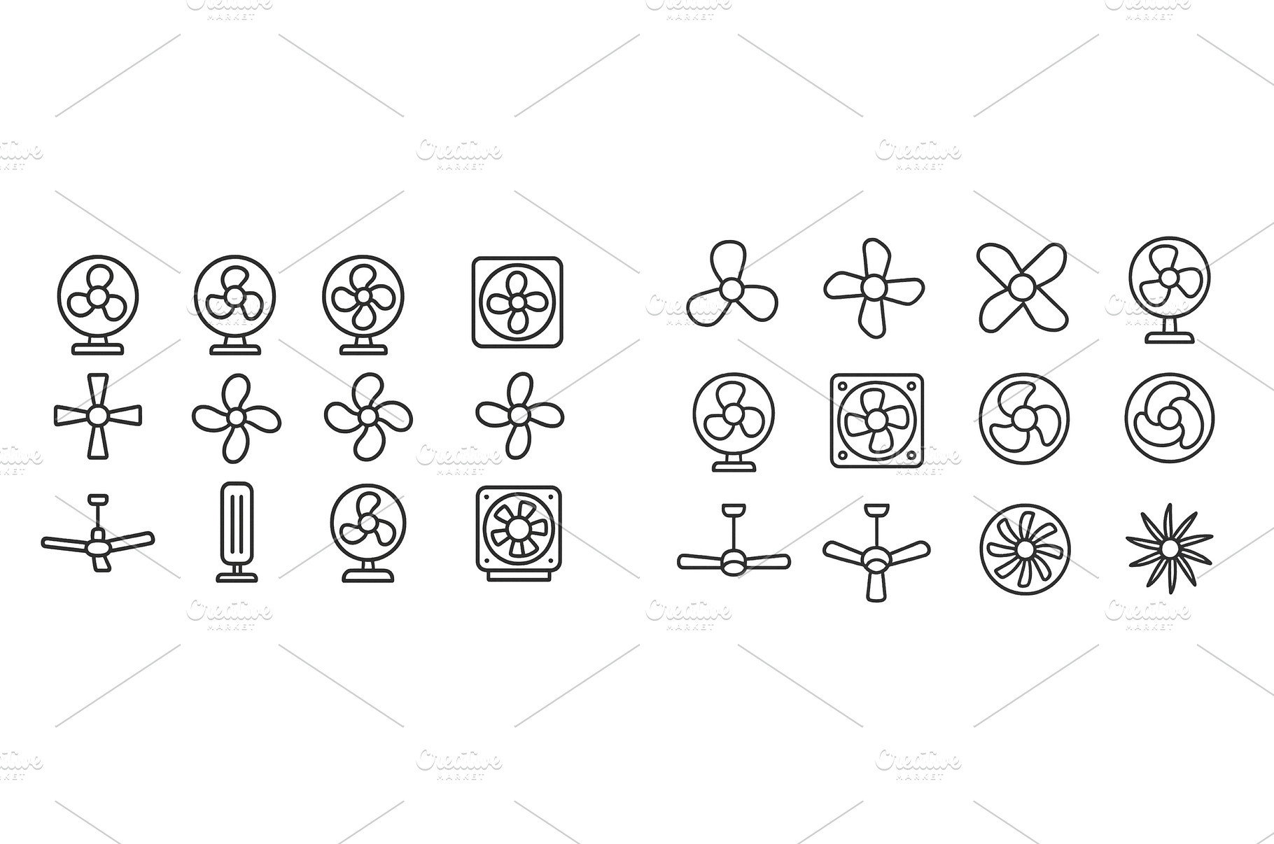 Various types of fans displayed in a, an Architecture Photo by ZinetroN
