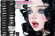 Curls brushes for Procreate app, a Brushes & More by Bluesssatan (Thumbnail 1 of 3)
