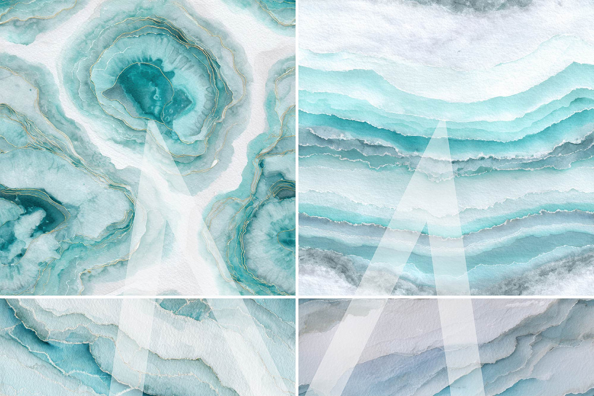 Teal Crystal Seamless Digital Papers, a Texture Graphic by Maishop (Photo 6 of 14)