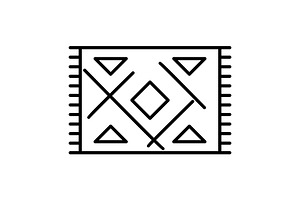 Ethnic carpet icon., an Outline Icon by incomible