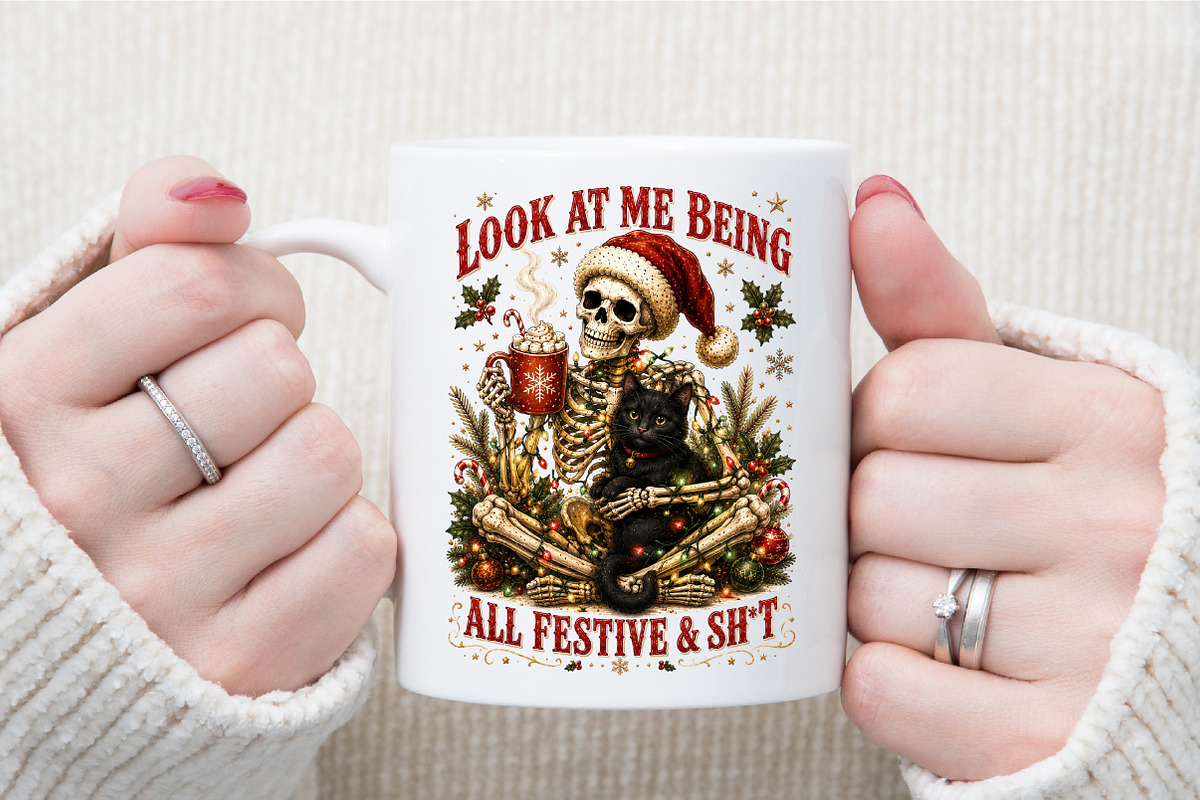 Funny Christmas Png, Snarky Skeleton, a Seasonal Illustration by Sublimation Artist (Photo 7 of 9)