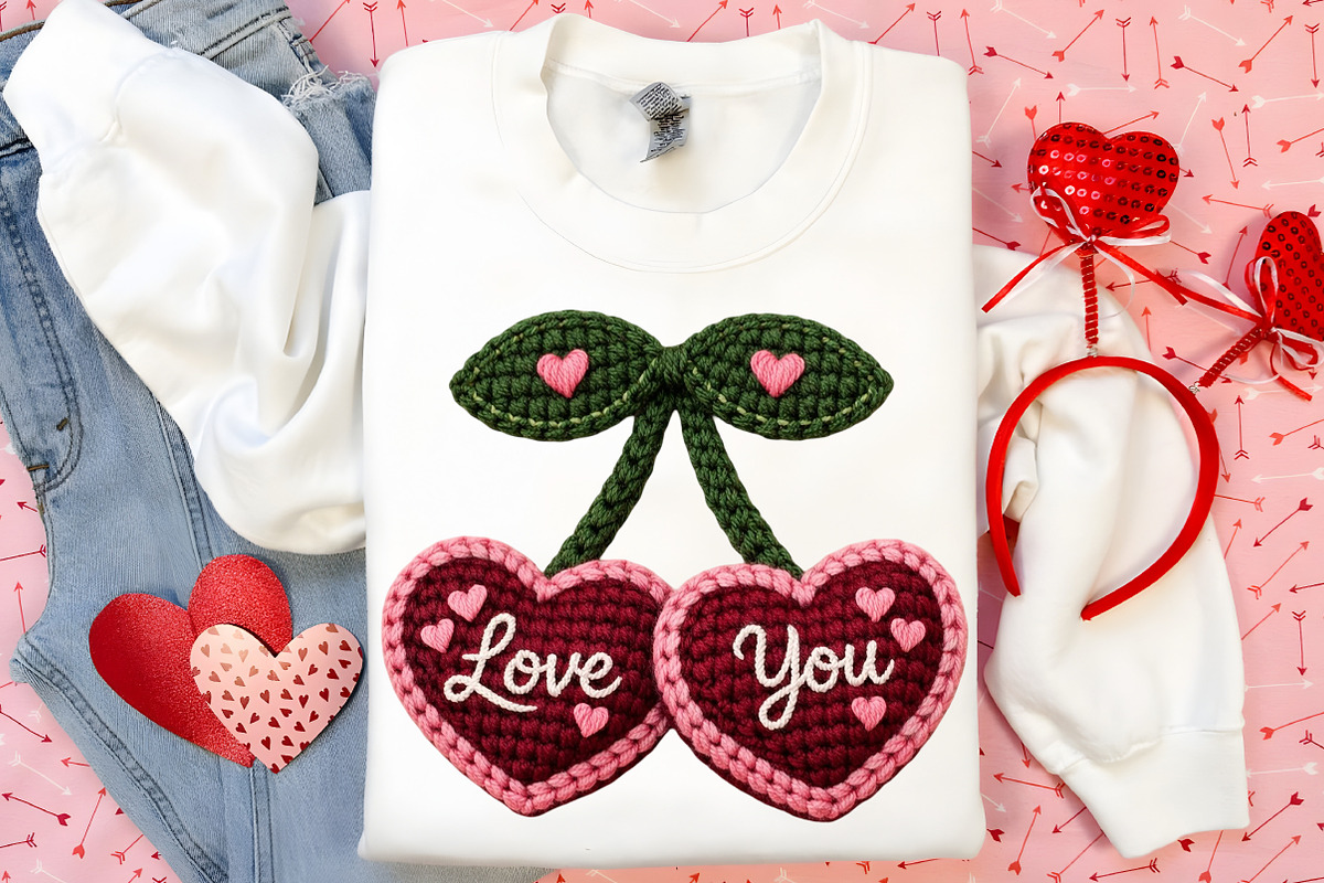 Crochet 'Love You' Heart PNG, an Illustration by Canvas Craft (Photo 3 of 7)