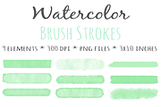 Green Watercolor Brush Strokes Kit, an Object Graphic by Bumblebee (Thumbnail 2 of 3)