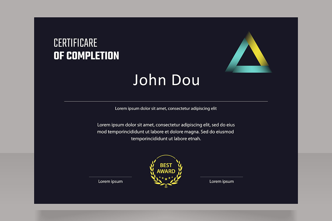 Technical course certificate design, a Brochure Template by IMG Visuals
