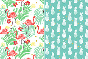 6 Vector Tropical Patterns Clipart