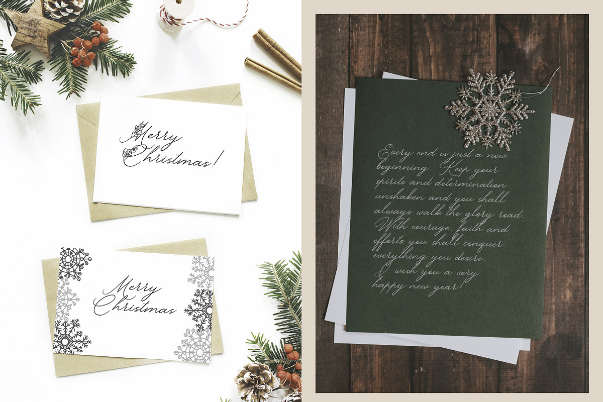 Mistletoe Kiss. Christmas font, a Handwritten Font by AnMark (Photo 3 of 9)