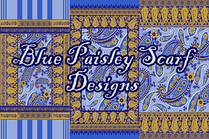 Blue Paisley Scarf Designs