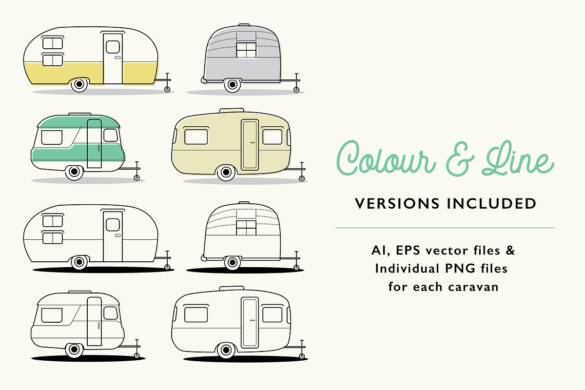 Retro Caravan Illustrations - Set 3, an Illustration by the cabin supply co (Photo 2 of 3)