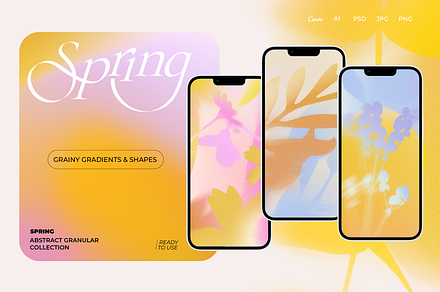 Spring-Grainy Gradient Textures, a Background Graphic by Kimo Studio