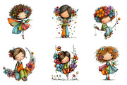 Whimsical Spring Fairy Clipart, an Illustration by CreationArt (Thumbnail 3 of 7)