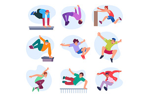 Parkour. Outdoor extreme sport, a Sport Illustration by Onyx