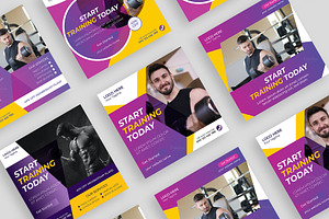Fitness Social Media Post Template, a Social Media Template by mh_arif