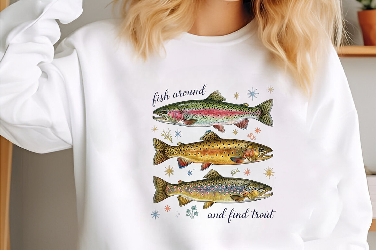 Summer Trout Fish Preppy Hand Drawn, a Seasonal Illustration by designcity5 (Photo 2 of 4)