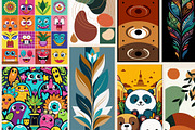 Modern Digital Wall Art Bundle, a Wallpaper Graphic by Helospace (Thumbnail 8 of 10)