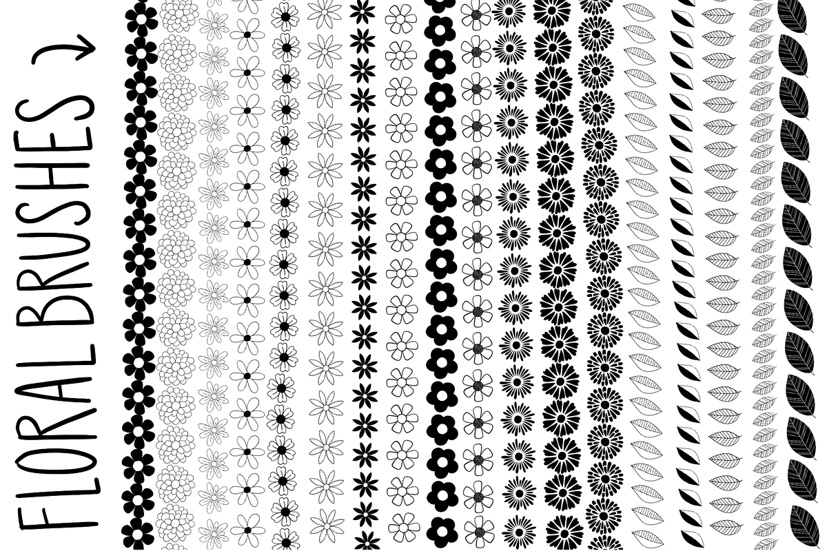 Procreate Stamp Flowers Set, a Brush Add-On by Positively Present
