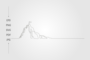 Mountain flag line art, an Object Graphic by lawoel (Thumbnail 1 of 3)