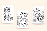 Easy Kids Coloring Pages of Alligato, an Animal Illustration by Design Station (Thumbnail 2 of 3)