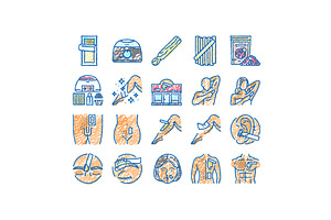 wax hair salon depilation icons hand, an Object Illustration by pikepicture