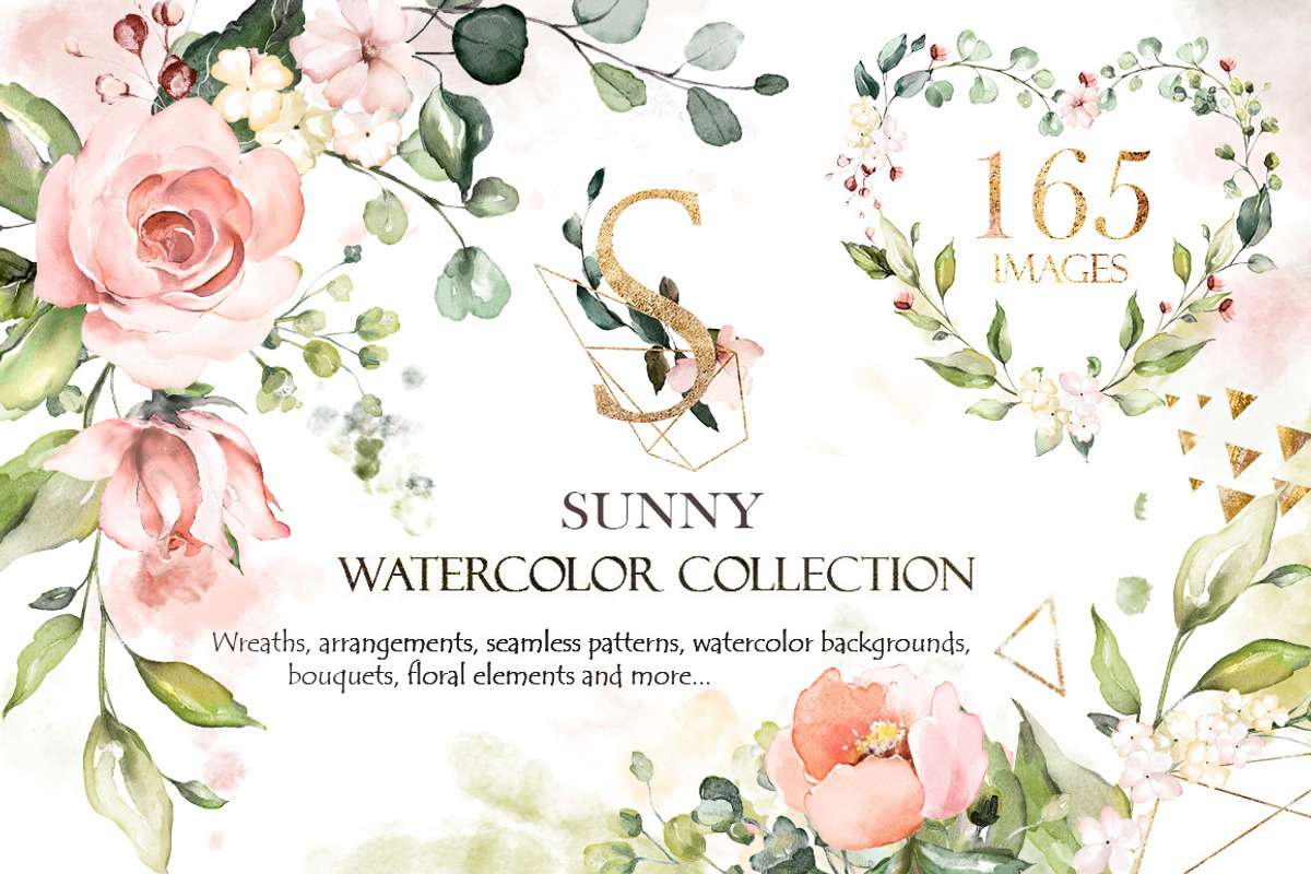 Sunny watercolor floral collection, a Decorative Illustration by Lisima (Photo 1 of 14)